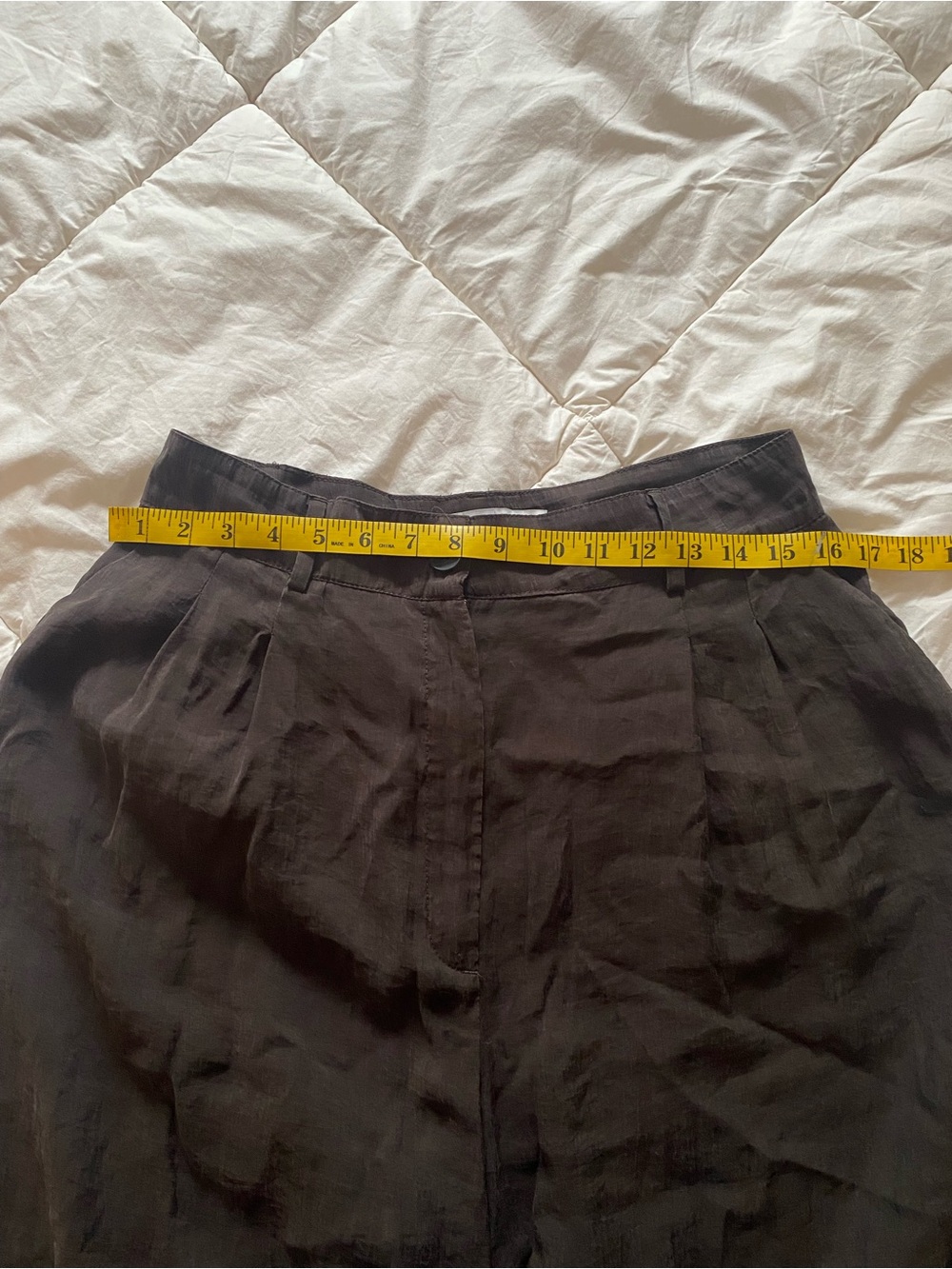 Zara Dark Brown High-Waist Wide Leg Pants - Picture 4 of 9
